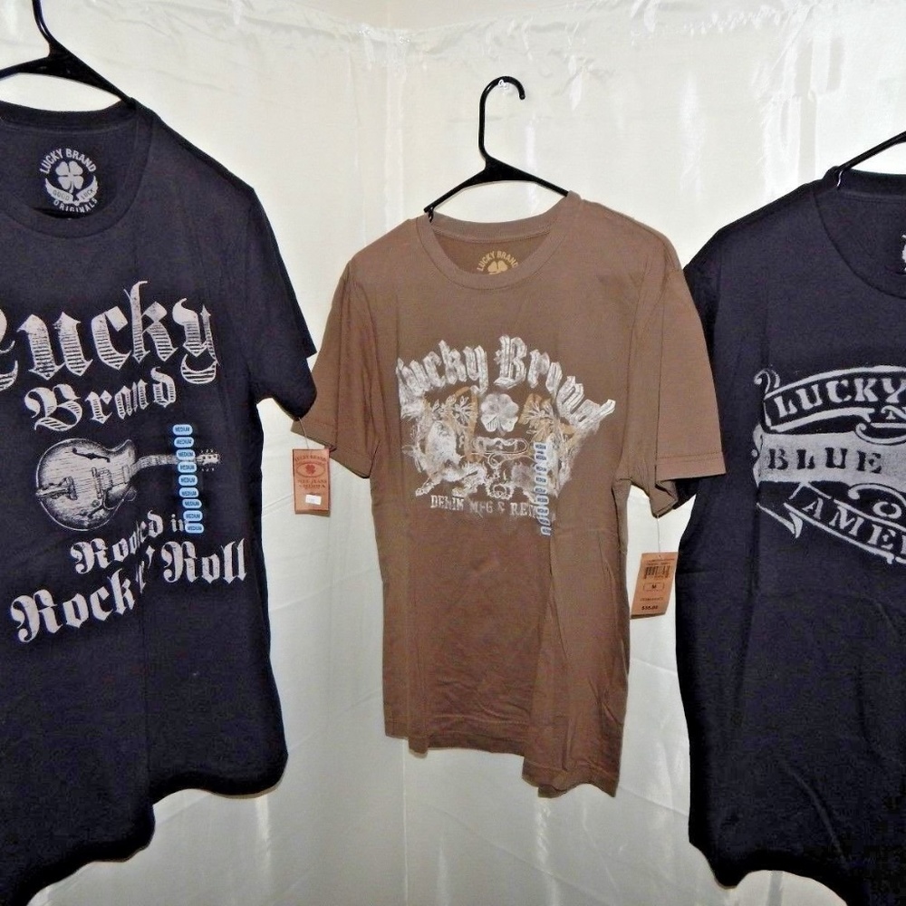3 Lot Lucky Brand T Shirts Size MEDIUM 35.00 Tags